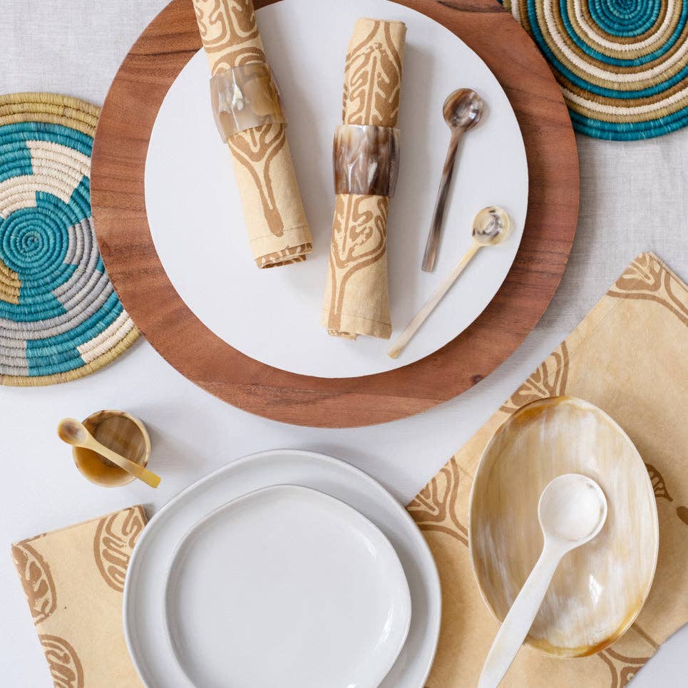Horn Salt Cellar with Spoon