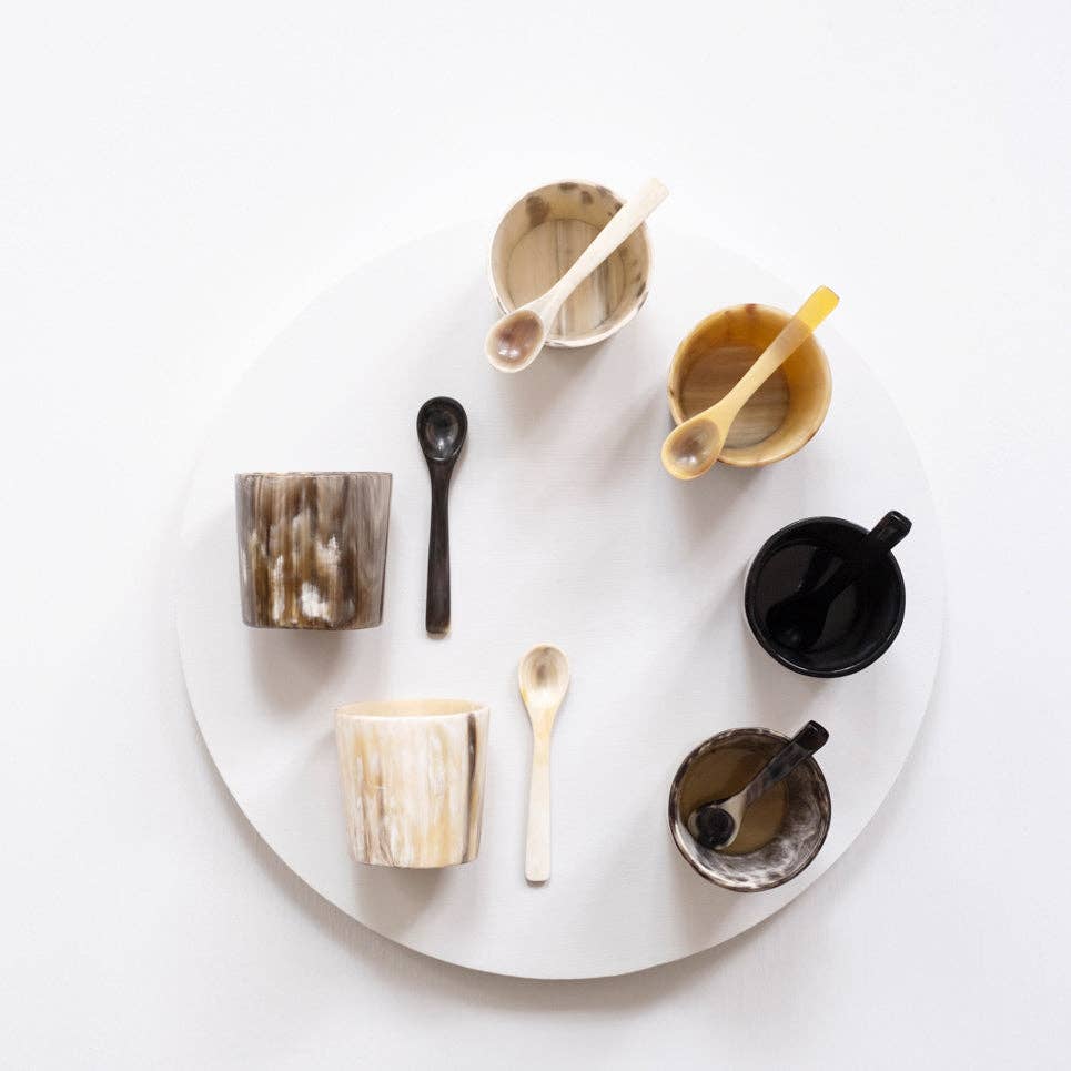 Horn Salt Cellar with Spoon