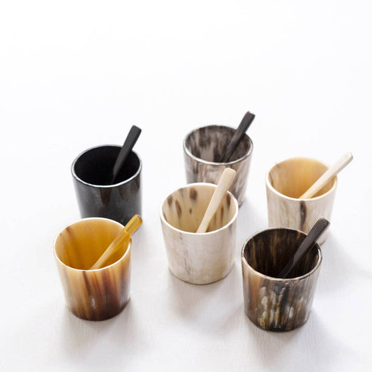 Horn Salt Cellar with Spoon