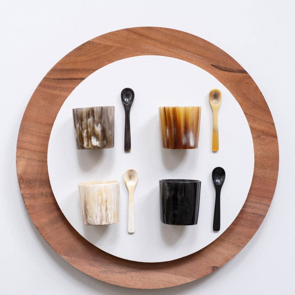 Horn Salt Cellar with Spoon