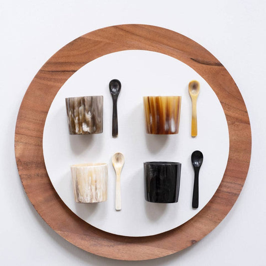 Horn Salt Cellar with Spoon